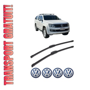Set stergatoare Volkswagen AMAROK Platform/Chassis (S1B, S6B, S7B) din 2011-2022, pentru parbriz auto, 2 bucati, Bosch Aerotwin Retrofit, din cauciuc siliconat rezistent, 4 Stickere Auto Volkswagen