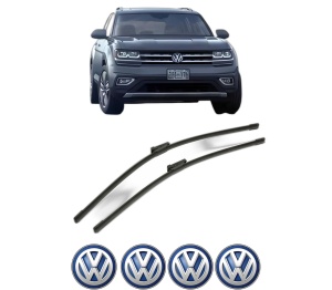 Set stergatoare Volkswagen ATLAS (CA1, CA2, CA3) din 2016-2019, pentru parbriz auto, 2 bucati, Bosch Aerotwin, din cauciuc siliconat rezistent, 4 Stickere Auto Volkswagen v49814