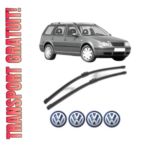 Set stergatoare Volkswagen BORA Variant (1J6) din 1999-2005, pentru parbriz auto, 2 bucati, Valeo Silencio Xtrm, din cauciuc siliconat rezistent, 4 Stickere Auto Volkswagen