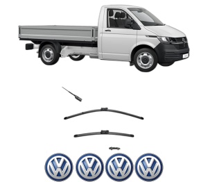 Set stergatoare Volkswagen CRAFTER Platform/Chassis (SZ_) din 2016-2024, pentru parbriz auto, 2 bucati, Valeo Silencio, din cauciuc siliconat rezistent, 4 Stickere Auto Volkswagen v34884