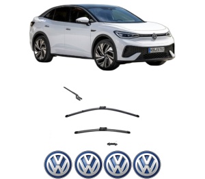 Set stergatoare Volkswagen ID.5 (E39) din 2021-2024, pentru parbriz auto, 2 bucati, Valeo Silencio, din cauciuc siliconat rezistent, 4 Stickere Auto Volkswagen v36504