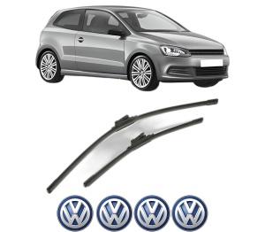 Set stergatoare Volkswagen POLO V (6R1, 6C1) din 2009-2022, pentru parbriz auto, 2 bucati, Bosch Aerotwin, din cauciuc siliconat rezistent, 4 Stickere Auto Volkswagen v54039