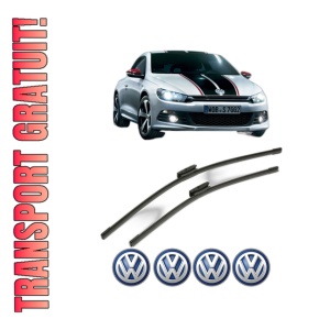 Set stergatoare Volkswagen SCIROCCO Van (137) din 2009-2014, pentru parbriz auto, 2 bucati, Bosch Aerotwin Multi, din cauciuc siliconat rezistent, 4 Stickere Auto Volkswagen
