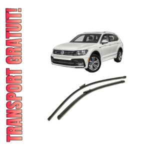 Set stergatoare Volkswagen TIGUAN (AD1, AX1) din 2016-2024, pentru parbriz auto, 2 bucati, Bosch Aerotwin, din cauciuc siliconat rezistent, 4 Stickere Auto Volkswagen