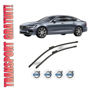Set stergatoare VOLVO S90 II (234) din 2016-2023, pentru parbriz auto, 2 bucati, Bosch Aerotwin, din cauciuc siliconat rezistent, 4 Stickere Auto VOLVO