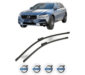 Set stergatoare VOLVO V90 II Cross Country (236) din 2016-2022, pentru parbriz auto, 2 bucati, Bosch Aerotwin, din cauciuc siliconat rezistent, 4 Stickere Auto VOLVO v50114