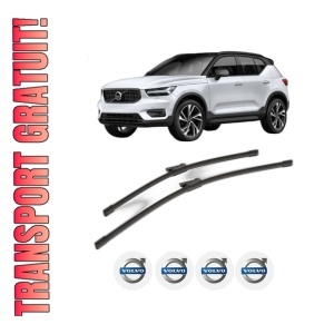 Set stergatoare VOLVO XC40 (536) din 2017-2023, pentru parbriz auto, 2 bucati, Bosch Aerotwin, din cauciuc siliconat rezistent, 4 Stickere Auto VOLVO