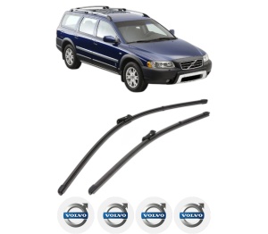 Set stergatoare VOLVO XC70 II (136) din 2007-2016, pentru parbriz auto, 2 bucati, Valeo Silencio Xtrm, din cauciuc siliconat rezistent, 4 Stickere Auto VOLVO v39444