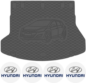 Set tavita portbagaj Hyundai i30 Combi 02.2012 - 06.2017 si 4 stickere rotunde Hyundai accesorii pentru autoturismul tau - masina v4196
