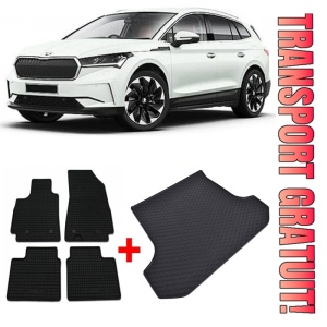 Skoda Enyaq Set Covorase + tavita portbagaj auto Skoda Enyaq iV fabricatie 04.2021 - 01.2022, caroserie suv, portbagaj inferior si superior