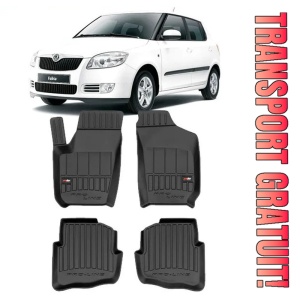 Skoda Fabia I, Sedan, Din 2000 - 2007 , Set Covorase Auto Tip Tavita Premium 3D, din cauciuc