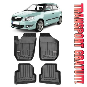 Skoda Fabia II, Combi, Din 03.2007 - 10.2014 , Set Covorase Auto Tip Tavita Premium 3D, din cauciuc