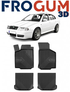 Skoda Octavia I Din 1998 - 2004, Hatchback , Set Covorase Auto Tip Tavita Premium 3D, din cauciuc accesorii pentru autoturismul tau - masina v167117
