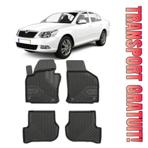 Skoda Octavia II Rs Din 03.2004 - 01.2013, Hatchback , Set Covorase Auto Tip Tavita Premium 3D, din cauciuc