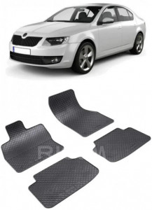 Skoda Octavia III fabricat din 02.2013 - 05.2020, Hatchback, set covorase auto dedicate, din cauciuc 100% Premium accesorii pentru autoturismul tau - masina v151024