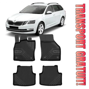 Skoda Octavia III Scout Din 05.2013 - 05.2020, Combi , Set Covorase Auto Tip Tavita Premium 3D, din cauciuc