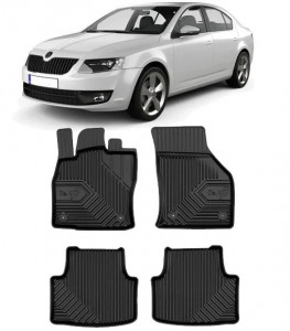 Skoda Octavia III Scout Din 05.2013 - 05.2020, Hatchback , Set Covorase Auto Tip Tavita Premium 3D, din cauciuc accesorii pentru autoturismul tau - masina v168758