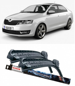 Skoda Rapid Set 2 stergatoare parbriz Bosch Aerotwin 600/475mm compatibile cu Skoda RAPID (NH3, NK3, NK6) (2012-2015) (60 cm / 40 cm) accesorii pentru autoturismul tau - masina v117296