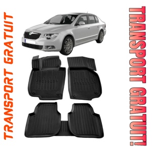 Skoda Superb II (3T) (2008-2015) Set covorase auto cauciuc G.Modern Line 3D
