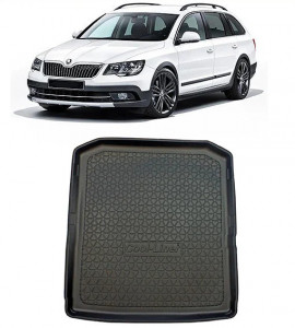 Skoda Superb III Combi din 09.2015 - Prezent, Tavita Pentru Portbagaj Lux Premium Dedicata, Portbagaj Inferior *2 accesorii pentru autoturismul tau - masina v201183