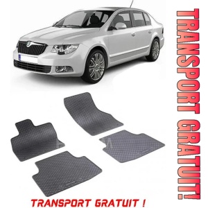Skoda Superb III, Sedan, fabricat din 05.2015 - Prezent, set covorase auto dedicate, din cauciuc 100% Premium - Transport Gratuit