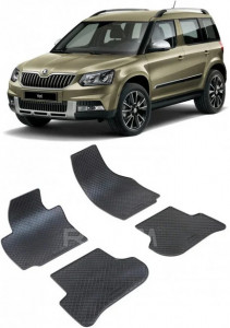 Skoda Yeti, Hatchback, fabricat din 06.2009 - 11.2017, set covorase auto dedicate, din cauciuc 100% Premium accesorii pentru autoturismul tau - masina v153049