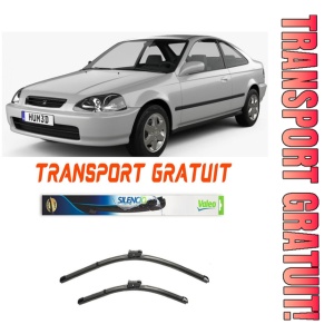 Stergatoare Honda Civic 7 VII Set 2 stergatoare parbriz pentru parbriz pentru Honda Civic 7 VII fabricata in perioada 2000 - 2006, breloc Hella (52.5 cm / 47.5 cm)