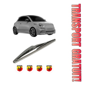 Stergator lamela spate ABARTH 500E Convertible (332_) din 2023, pentru luneta auto, Bosch Twin, din cauciuc siliconat rezistent, 4 Stickere Auto ABARTH