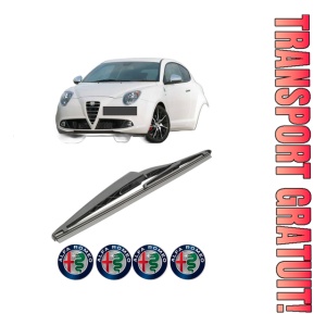 Stergator lamela spate ALFA ROMEO MITO (955_) din 2008 - 2018, pentru luneta auto, Bosch Twin, din cauciuc siliconat rezistent, 4 Stickere Auto ALFA ROMEO