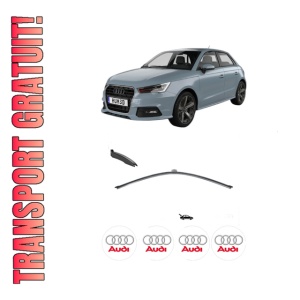 Stergator lamela spate AUDI A1 Sportback (GBA) din 2018, pentru luneta auto, Valeo Silencio, din cauciuc siliconat rezistent, 4 Stickere Auto AUDI