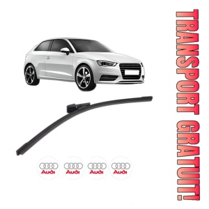 Stergator lamela spate AUDI A3 (8V1, 8VK) din 2012 - 2020, pentru luneta auto, Bosch Aerotwin, din cauciuc siliconat rezistent, 4 Stickere Auto AUDI