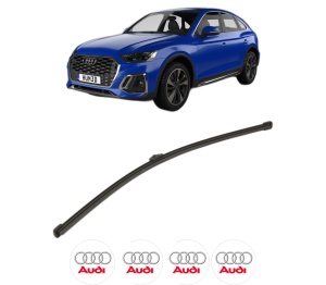 Stergator lamela spate AUDI Q5 Sportback (GUN) din 2025, pentru luneta auto, Valeo Silencio Xtrm, din cauciuc siliconat rezistent, 4 Stickere Auto AUDI v16804