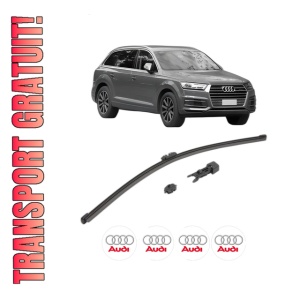 Stergator lamela spate AUDI Q7 (4MB, 4MG, 4MQ) din 2015 - 2019, pentru luneta auto, Valeo HydroConnect, din cauciuc siliconat rezistent, 4 Stickere Auto AUDI