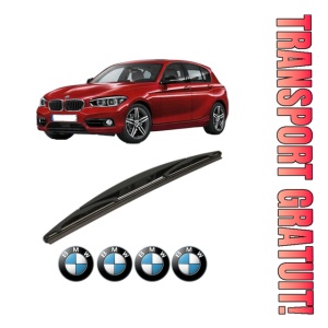 Stergator lamela spate BMW Seria 1 (F21) din 2011 - 2019, pentru luneta auto, Bosch Twin, din cauciuc siliconat rezistent, 4 Stickere Auto BMW