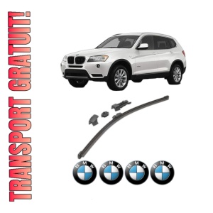 Stergator lamela spate BMW Seria X3 (F25) din 2010 - 2017, pentru luneta auto, Valeo HydroConnect, din cauciuc siliconat rezistent, 4 Stickere Auto BMW