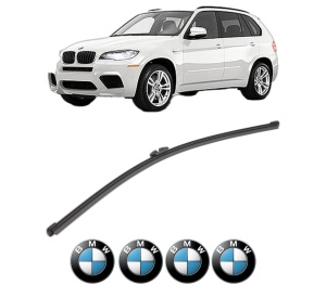 Stergator lamela spate BMW Seria X5 (E70) din 2006 - 2013, pentru luneta auto, Valeo Silencio Xtrm, din cauciuc siliconat rezistent, 4 Stickere Auto BMW v19444