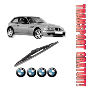 Stergator lamela spate BMW Seria Z3 Coupe (E36) din 1998 - 2003, pentru luneta auto, Bosch Twin, din cauciuc siliconat rezistent, 4 Stickere Auto BMW