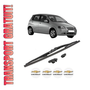 Stergator lamela spate CHEVROLET AVEO / KALOS Hatchback (T200) din 2003 - 2008, pentru luneta auto, Valeo Silencio, din cauciuc siliconat rezistent, 4 Stickere Auto CHEVROLET