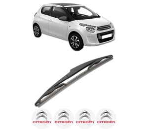 Stergator lamela spate CITROEN C1 II (PA_, PS_) din 2014 - 2021, pentru luneta auto, Valeo Silencio, din cauciuc siliconat rezistent, 4 Stickere Auto CITROEN v17884