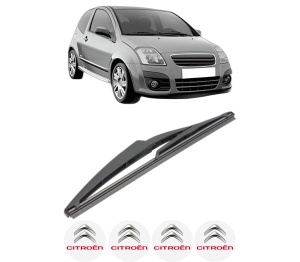 Stergator lamela spate CITROEN C2 (JM_) din 2003 - 2012, pentru luneta auto, Valeo Silencio, din cauciuc siliconat rezistent, 4 Stickere Auto CITROEN v21724