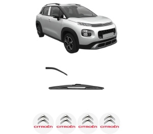 Stergator lamela spate CITROEN C3 AIRCROSS II (2R_, 2C_) din 2017 - 2018, pentru luneta auto, Valeo Silencio, din cauciuc siliconat rezistent, 4 Stickere Auto CITROEN v15784