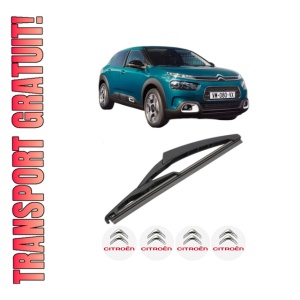 Stergator lamela spate CITROEN C4 CACTUS Van (0B_, 0P_) din 2019, pentru luneta auto, Valeo Silencio, din cauciuc siliconat rezistent, 4 Stickere Auto CITROEN