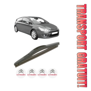 Stergator lamela spate CITROEN C4 Coupe (LA_) din 2004 - 2011, pentru luneta auto, Bosch Twin, din cauciuc siliconat rezistent, 4 Stickere Auto CITROEN