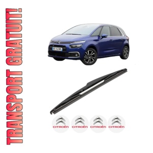Stergator lamela spate CITROEN C4 PICASSO II din 2013 - 2018, pentru luneta auto, Valeo Silencio, din cauciuc siliconat rezistent, 4 Stickere Auto CITROEN