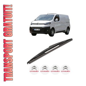 Stergator lamela spate CITROEN JUMPY III Van (V_) din 2016 - 2022, pentru luneta auto, Valeo Silencio, din cauciuc siliconat rezistent, 4 Stickere Auto CITROEN