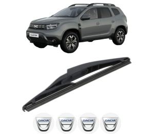 Stergator lamela spate DACIA DUSTER (PYM_, PYN_) din 2023, pentru luneta auto, Bosch Twin, din cauciuc siliconat rezistent, 4 Stickere Auto DACIA v22378