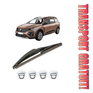Stergator lamela spate DACIA JOGGER (RK_) din 2021, pentru luneta auto, Bosch Twin, din cauciuc siliconat rezistent, 4 Stickere Auto DACIA