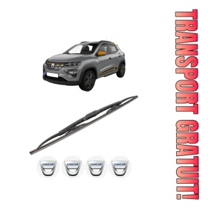 Stergator lamela spate DACIA SPRING din 2020, pentru luneta auto, Bosch Twin, din cauciuc siliconat rezistent, 4 Stickere Auto DACIA