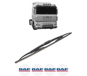Stergator lamela spate DAF XF 95 din 2002 - 2006, pentru luneta auto, Bosch Twin, din cauciuc siliconat rezistent, 4 Stickere Auto DAF v29144