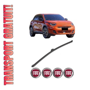 Stergator lamela spate FIAT 600e / 600 (365_, 364_) din 2023, pentru luneta auto, Valeo Silencio Xtrm, din cauciuc siliconat rezistent, 4 Stickere Auto FIAT
